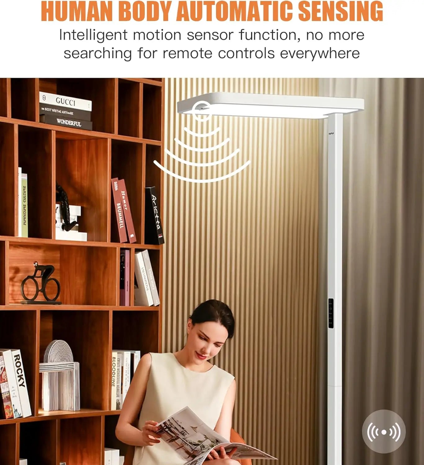 PalFish Pure Light Floor Lamp, 100W Full-Spectrum Standing Lamp for Bedroom, Living Room & Office 