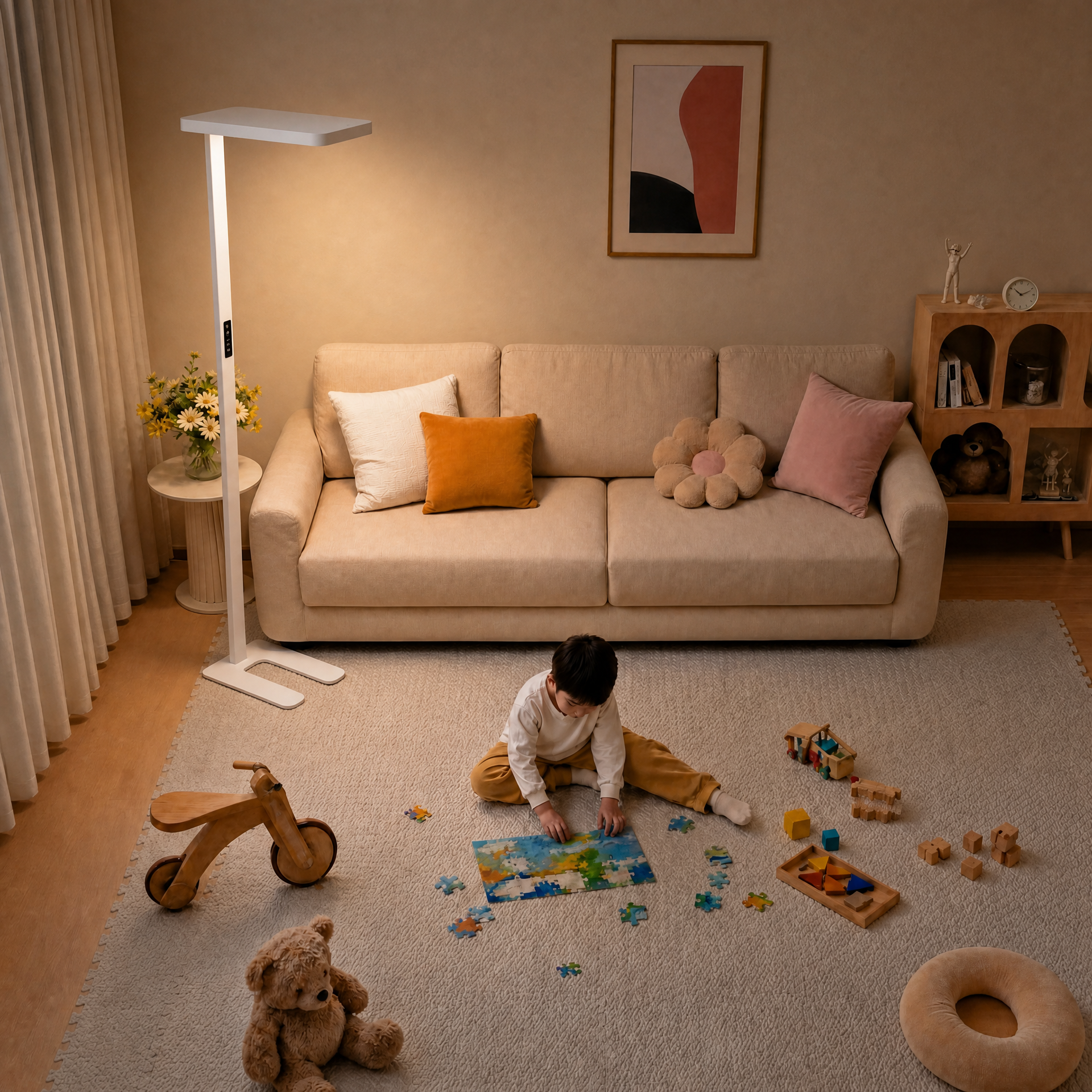 Smart Motion Sensor Pure Light Floor Lamp